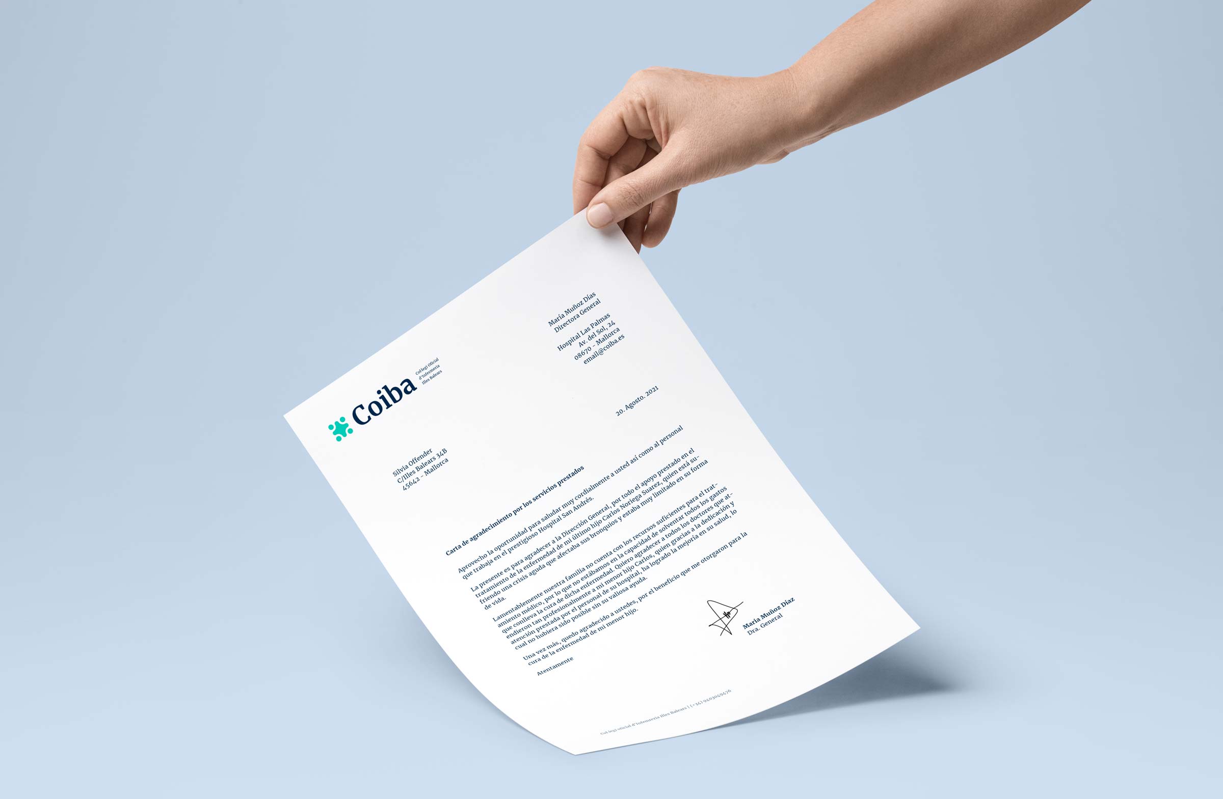 The letterhead with the new Coiba logo