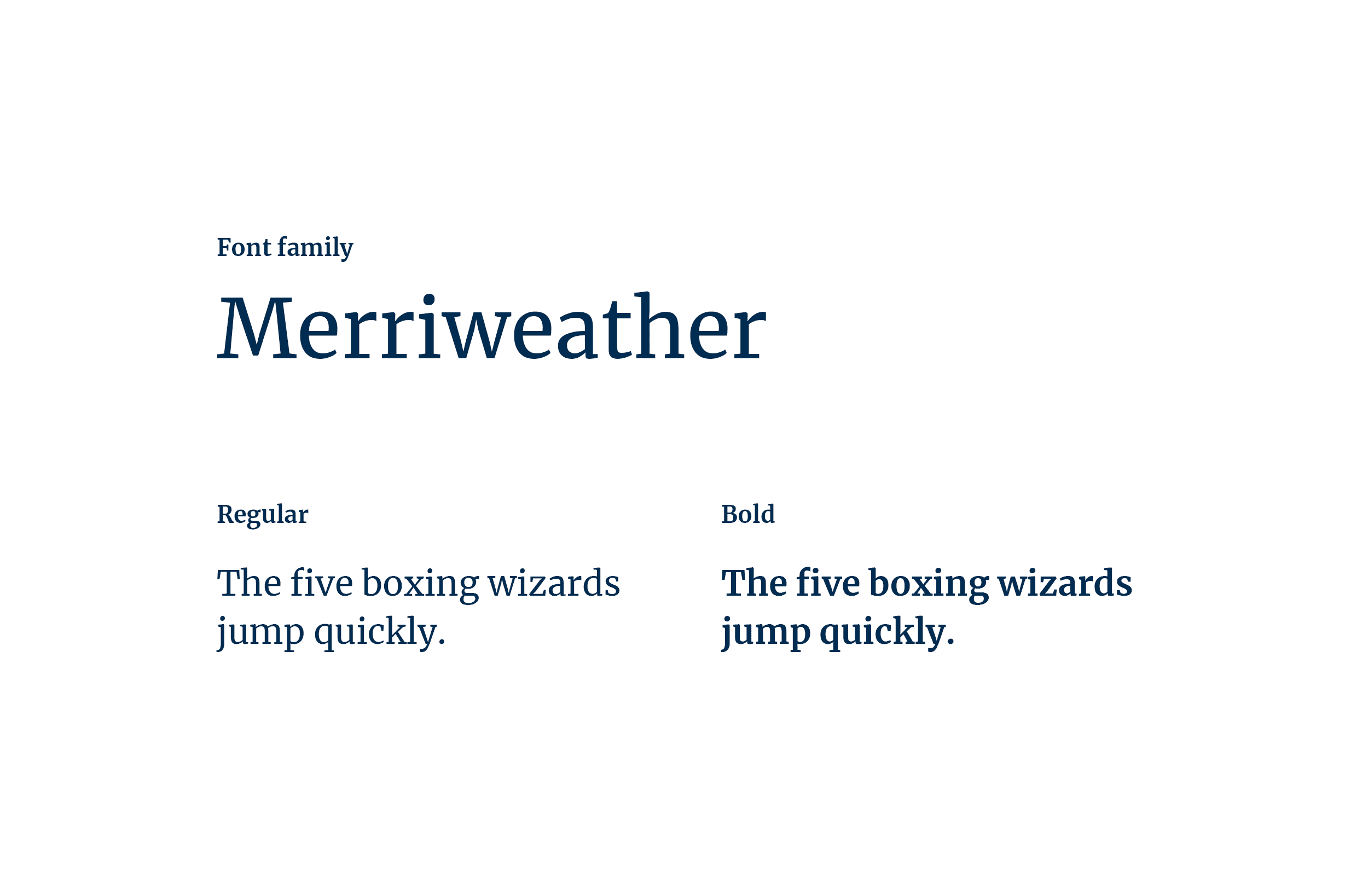 Display of the Merriweather font which was used to create the logo